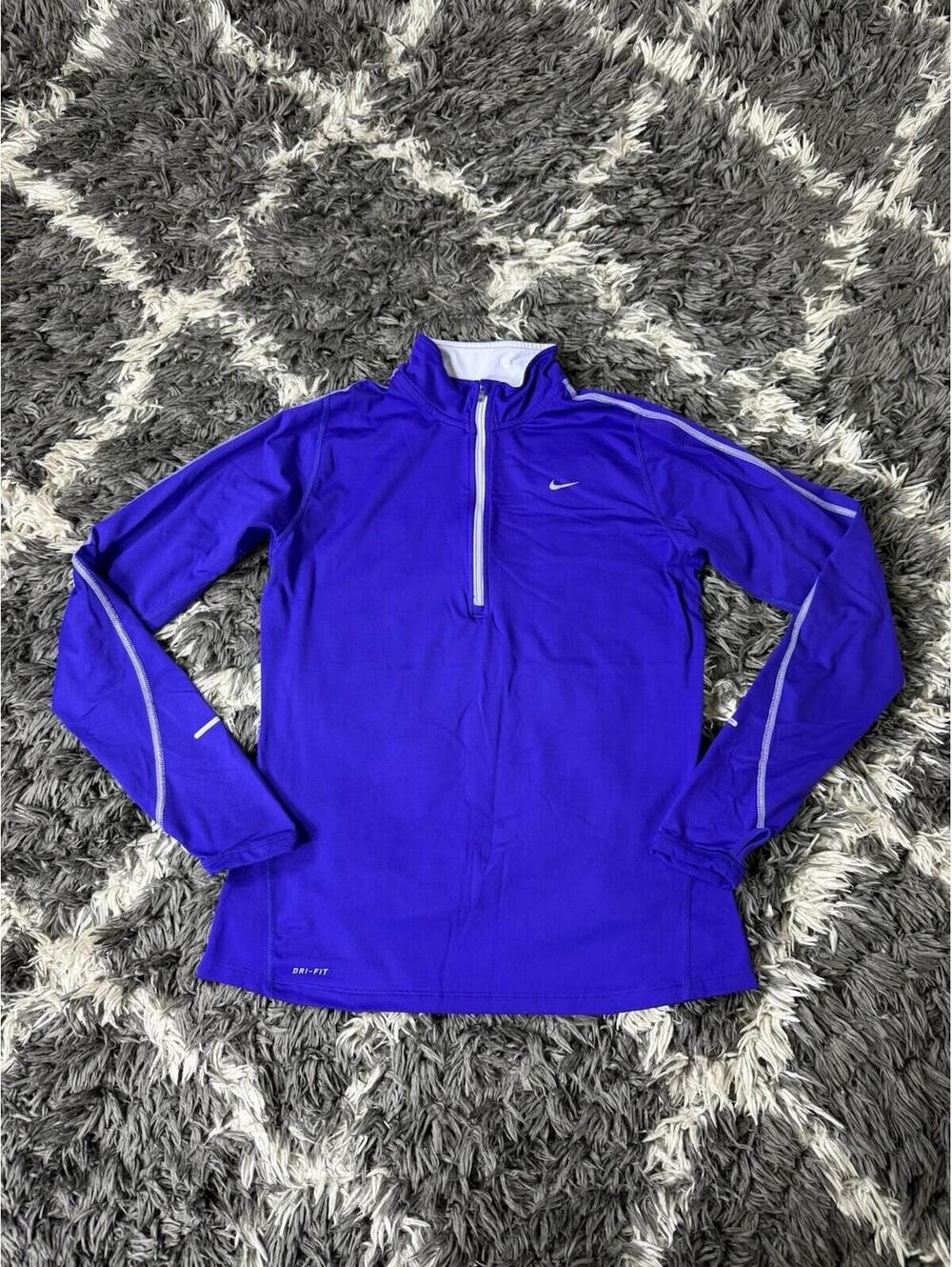 Nike Dri-Fit Running Pullover Quarter Zip Jacket Purple Womens Medium M